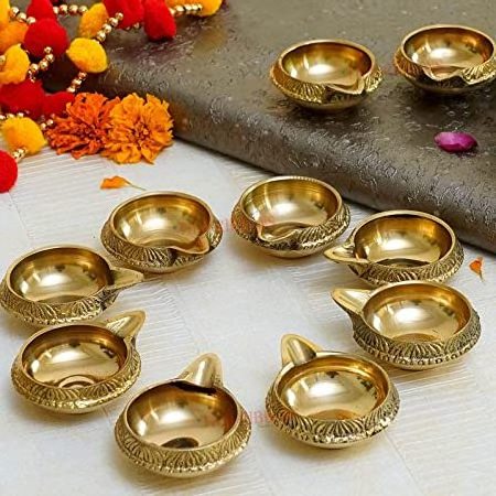 brass diya decorative  brass diya oil lamp for pooja home decoration gifting pack