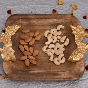 Modern Leaf storage salad , fruits serving tray and platter in gold and silver for wedding decoration table decor Christmas gift