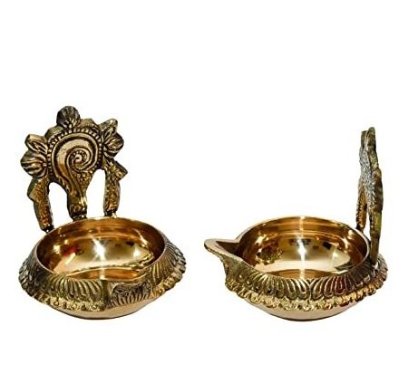 brass diya for puja temple decoration and shape pillar diya stand oil lamp for home mandir pooja articles decor