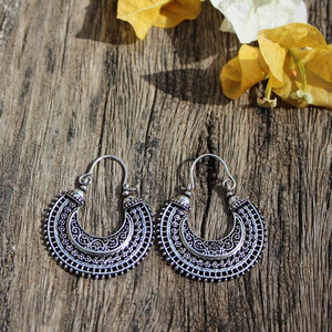 Beautiful Tribal Brass Hoops Earrings Traditional design Ethnic Gypsy Indian Brass Jewelry Bohemian Earrings