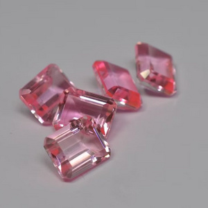 Hydro Pink Quartz Faceted Rectangle Gemstone Lot Ring Size Cut Pink Quartz For Craft Making Wholesale Supply