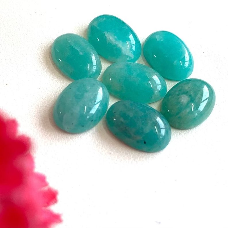 Green Amazonite Oval Cabochon Gemstone Pendant Size Cabochon Amazonite For Craft Making Wholesale Supply