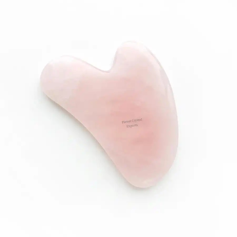 Wholesale Natural Stone Heart Shape Guasha Facial Tool Pink Rose Quartz Jade Gua Sha For Scrapers Face Massage