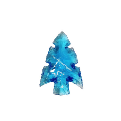 Blue Aqua Glass Arrowhead Crystal Healing Arrowhead Glass Indian Making For Necklace Wholesale Arrowhead Metaphysical Glass Sale