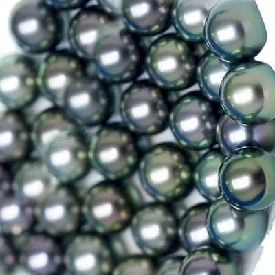 10-12mm Natural Black Seawater Real Tahitian Loose Pearls Round Shape Peacock Natural Color With Good Quality