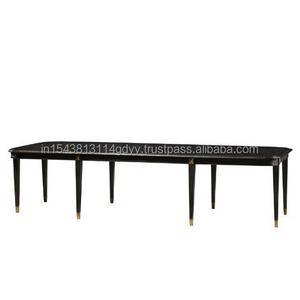 Luxury Italian Design black ceramic type Wooden dining table set for home office table and chair