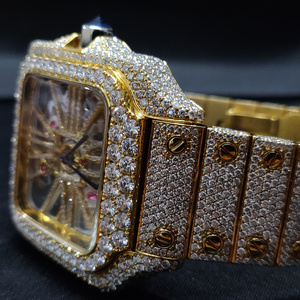 Iced Out Luxury Vvs Moissanite Diamond Watch  Stainless Steel Luxury Diamond Watches For Men Women