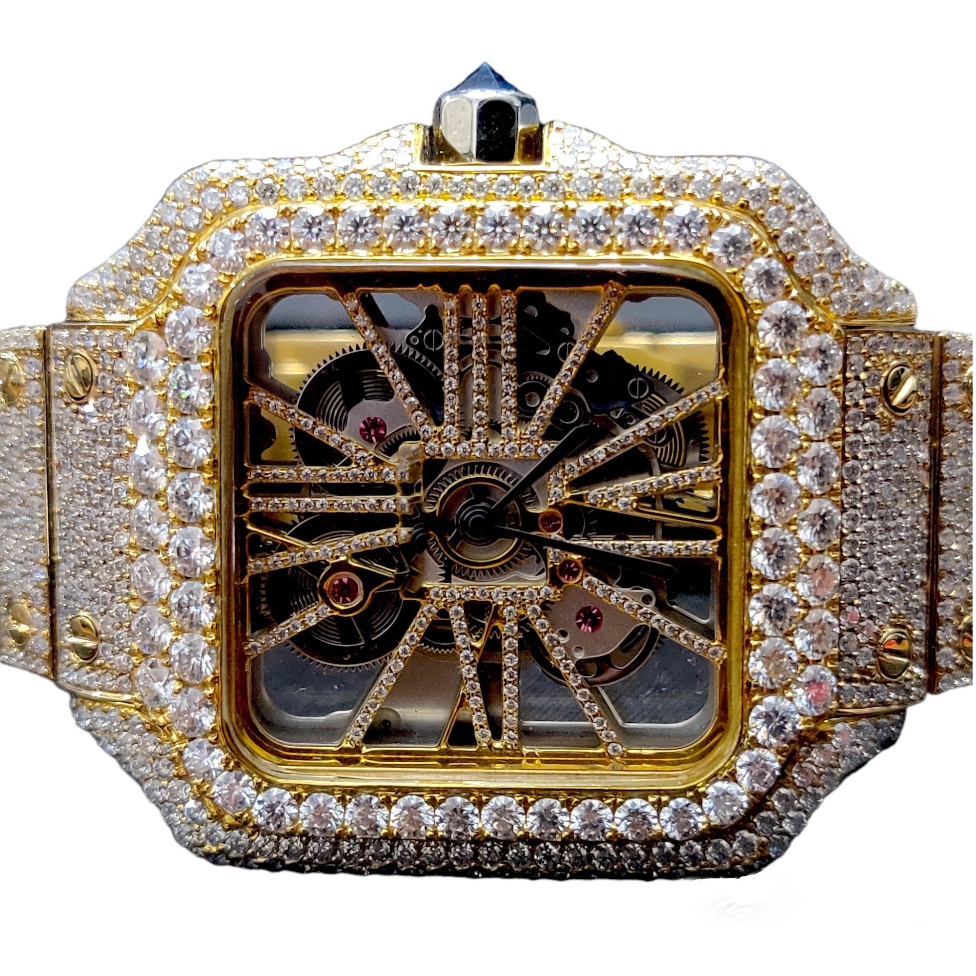 Iced Out Luxury Vvs Moissanite Diamond Watch  Stainless Steel Luxury Diamond Watches For Men Women