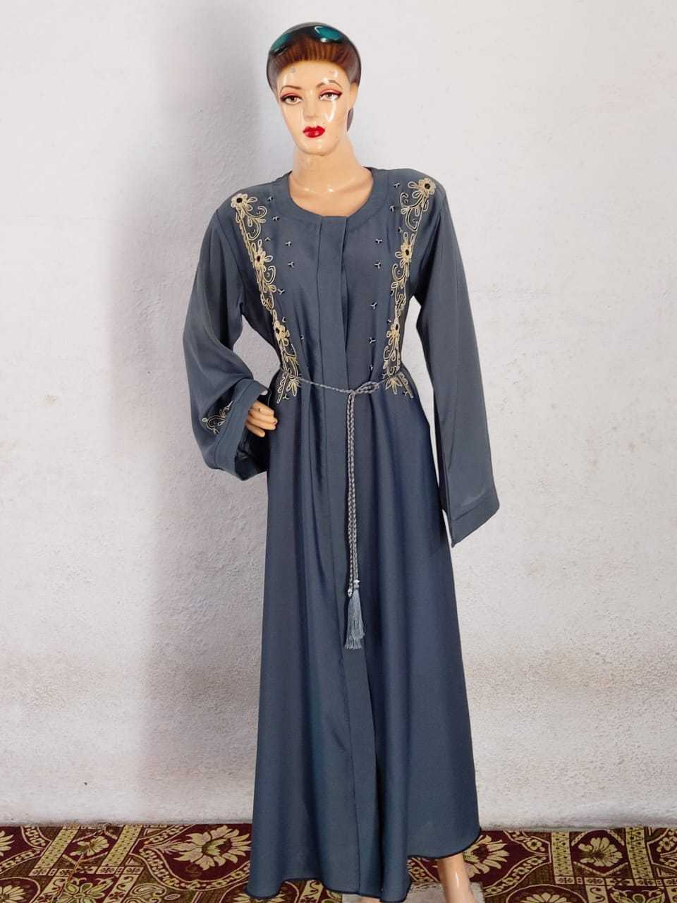 2022 Latest Black Jet Nida Abaya Clothing Wholesale New Designs Dubai Women Muslim Dress Open Best Selling Abaya