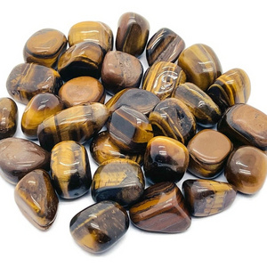 High Quality Yellow Tiger Eye Crystal Tumble Stones Polished Tiger Eye Healing Tumble Stones For Home And Garden Decoration