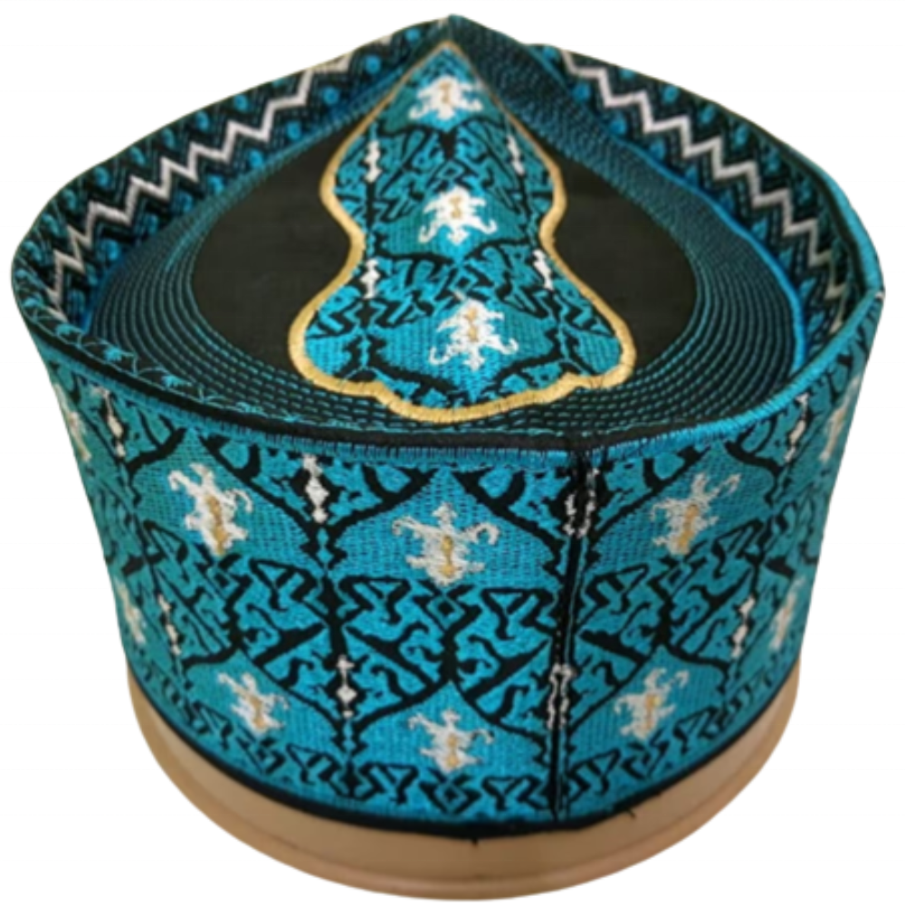 Exclusive Islamic Muslim Mens Worship Hat Embossed Omani Namaz Topi Kufi Hats Barkati Topi Stylish Islamic Topi