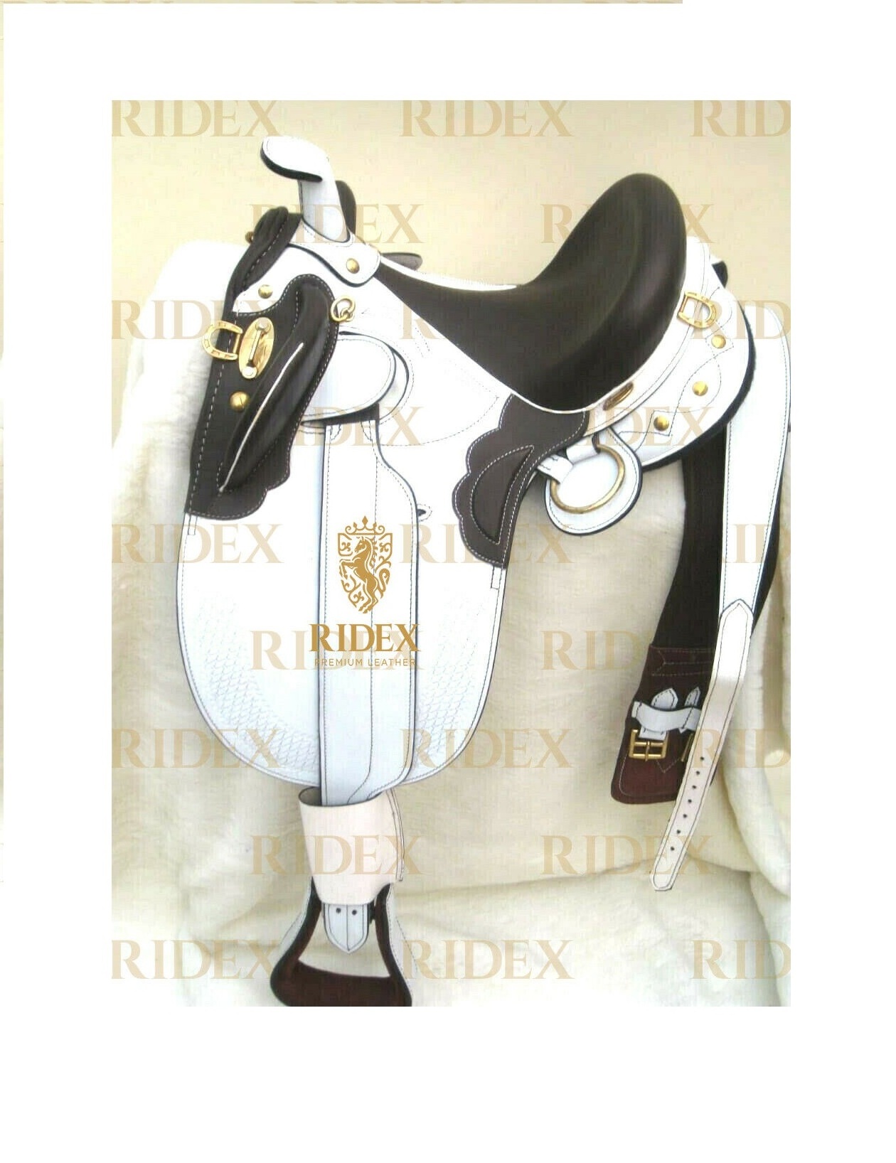 Export Quality Leather Australian Stock White Horse Tack Saddle Horse Riding Accessories Leather Horse Saddle