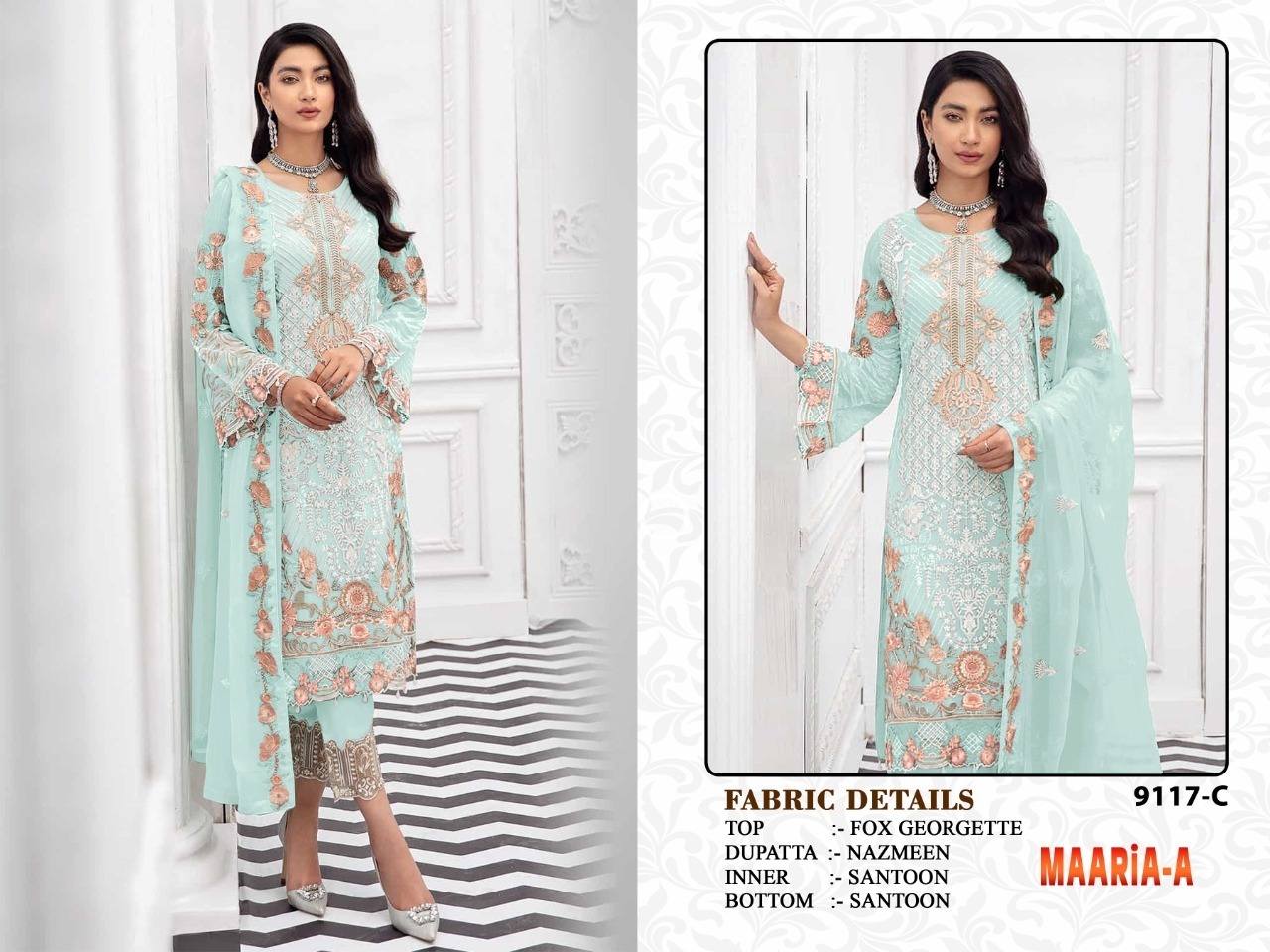 Traditional Designs Heavy Faux Georgette Pakistani Suit with Embroidery Work Salwar Kameez with Dupain for Bridal