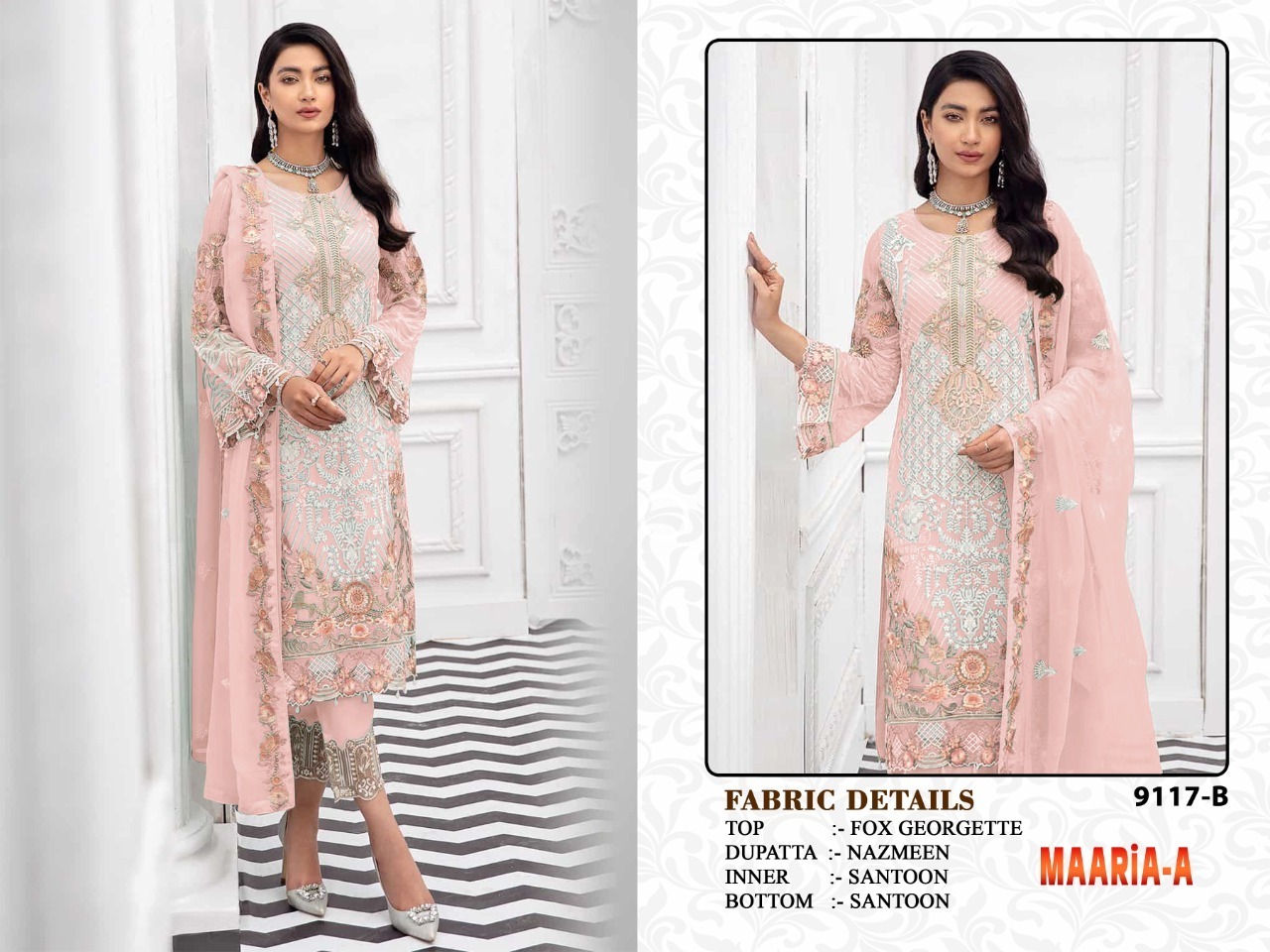 Traditional Designs Heavy Faux Georgette Pakistani Suit with Embroidery Work Salwar Kameez with Dupain for Bridal