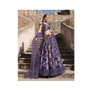 Latest Modern Designs Semi Stitched Lehenga Choli for Wedding Party and Festival Wear from Indian Supplier