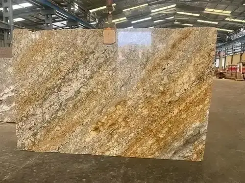 Highly Durable and Resistant Armani Gold Granite Natural Slab for Kitchenware Countertop at Bulk Price