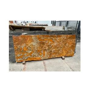 Luxurious Design Alaska Gold Marble Slabs Natural Stone for External Wall Cladding and Flooring Decoration