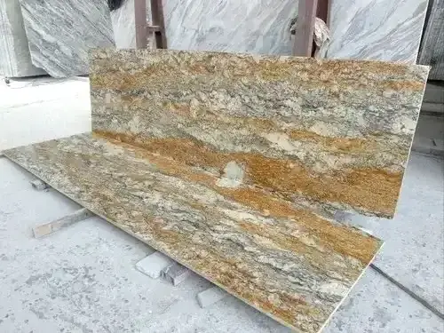 Highly Durable and Resistant Armani Gold Granite Natural Slab for Kitchenware Countertop at Bulk Price