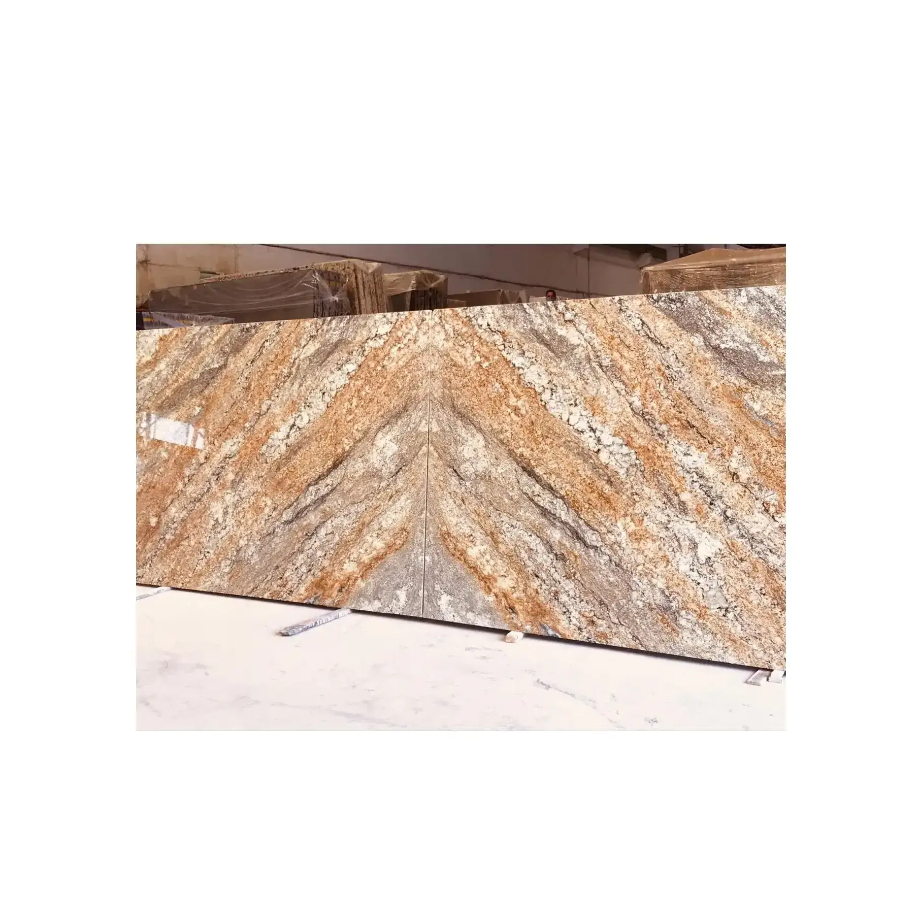 Industrial Grade Armani Gold North Granite Slab Uses in Countertop Monuments for Worldwide Export From India