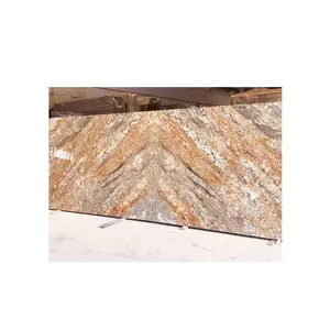 Industrial Grade Armani Gold North Granite Slab Uses in Countertop Monuments for Worldwide Export From India