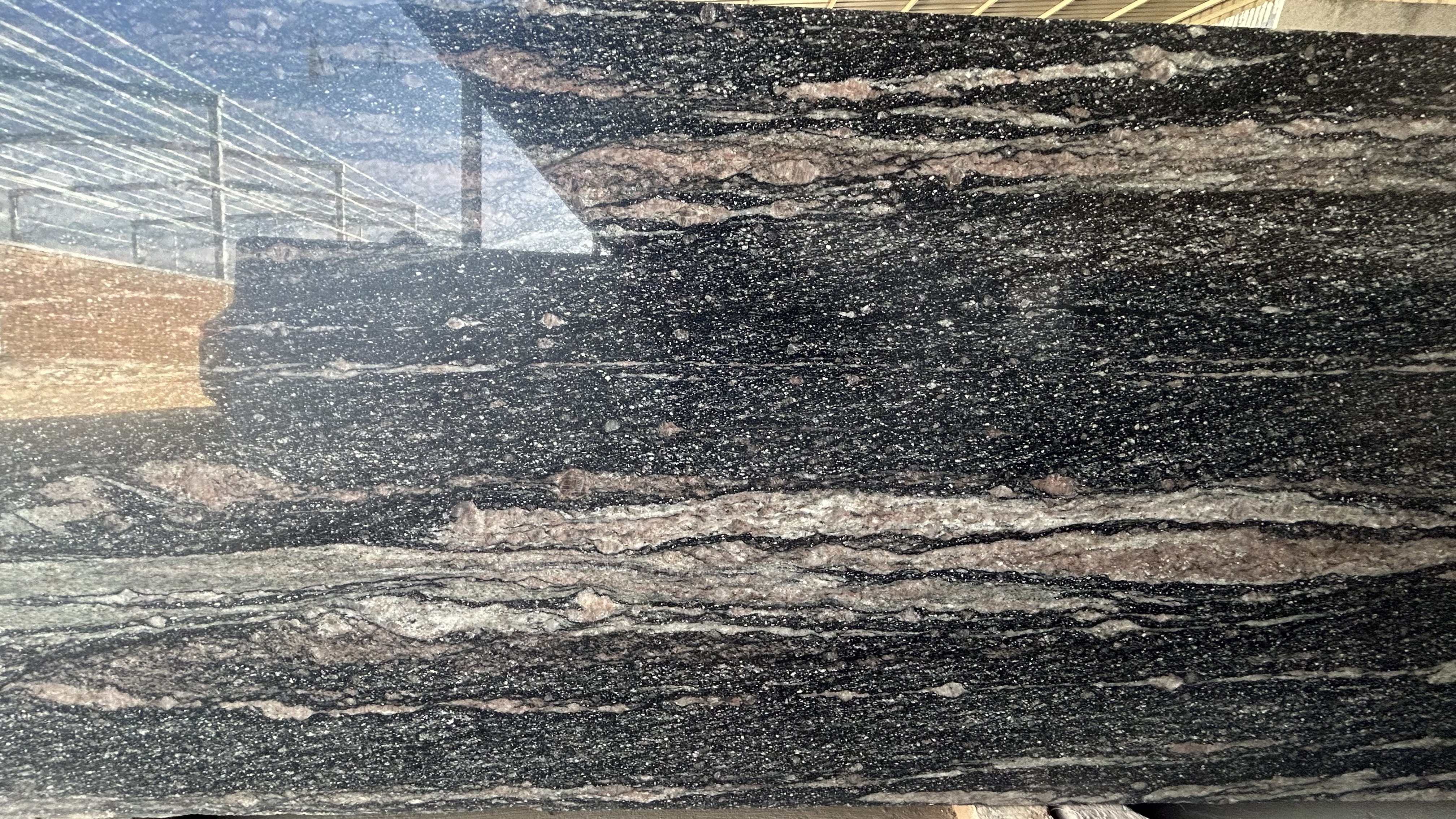 High On Demand Modern Design Aqua Black Granite Slab for Wall and Flooring Beautifications Accessible at Reasonable Price