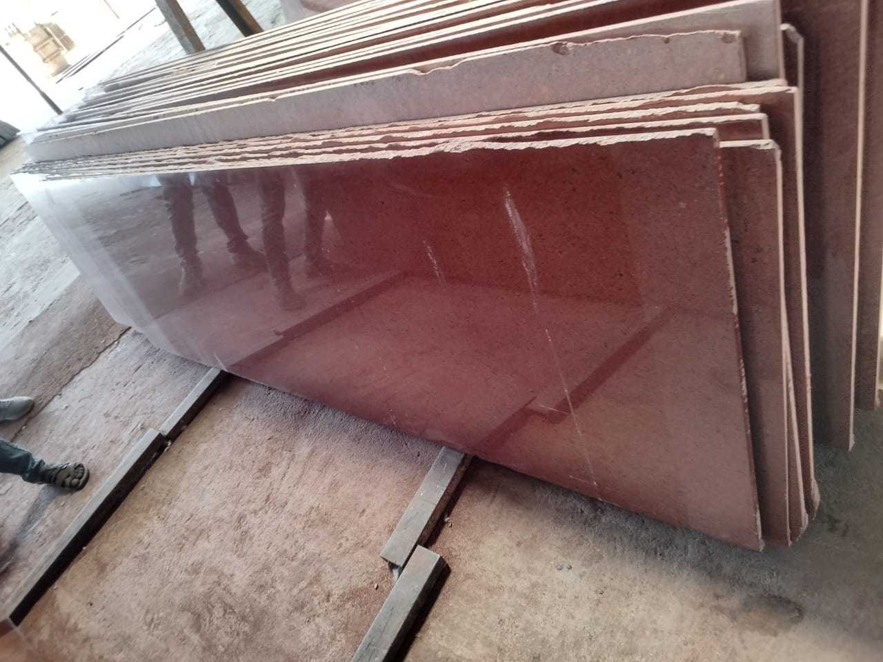 Factory Supply Lakha Red Granite Slab Used in Staircases and Kitchen Countertops Available at Bulk Price