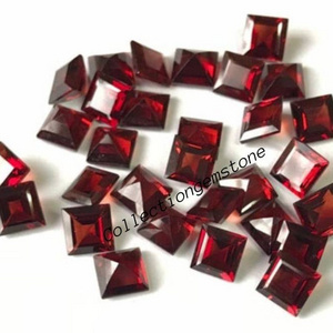 Top Quality Garnet Hydro Quartz Cut Gemstone Loose Garnet  Gemstones Cushion Shape Red Garnet Faceted Gemstone Both Side Faceted