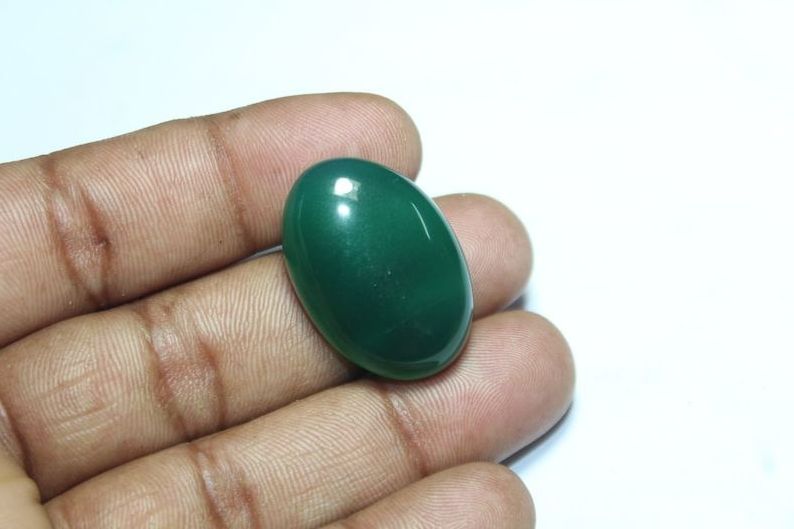 AAA+ Natural dark Green Onyx Cabochon Gemstone Oval Shape Flat Back AAA Quality jewelry making stone Top quality stone