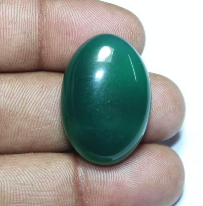 AAA+ Natural dark Green Onyx Cabochon Gemstone Oval Shape Flat Back AAA Quality jewelry making stone Top quality stone