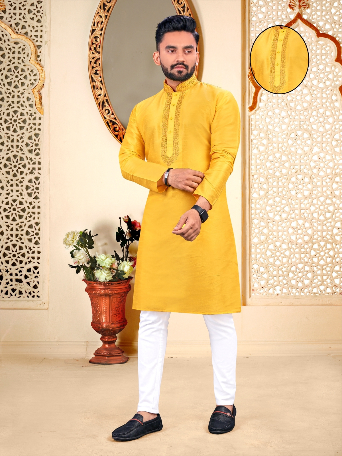 Standard Quality Traditional Indian Wear Long Kurta Pajama Made of Pure Cotton Fabric from Indian Supplier