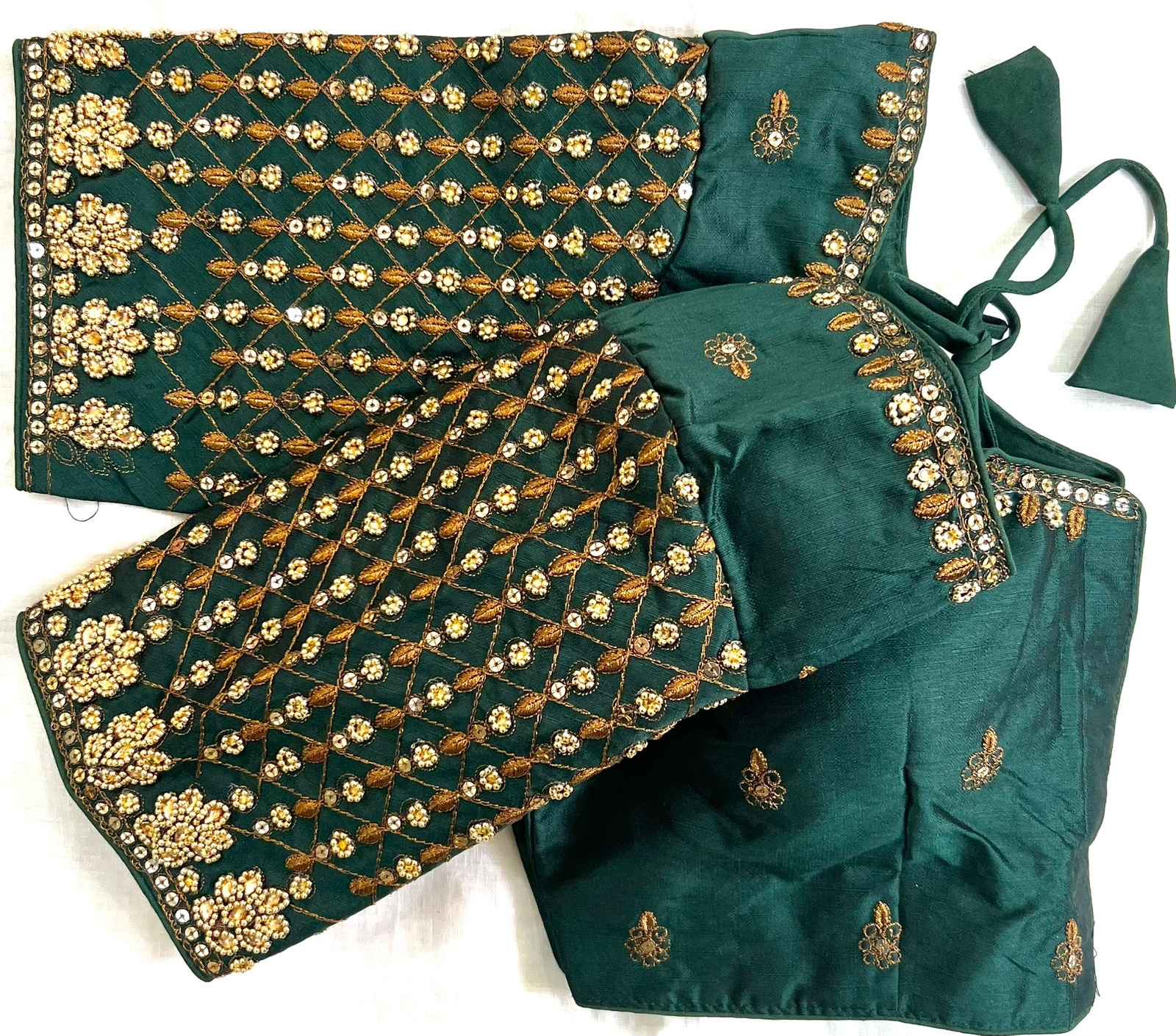 Hot Selling Blouse Maggam Work Copper Zari Thread Handwork and Khatli Hand Work Bridal Blouse from Indian Supplier