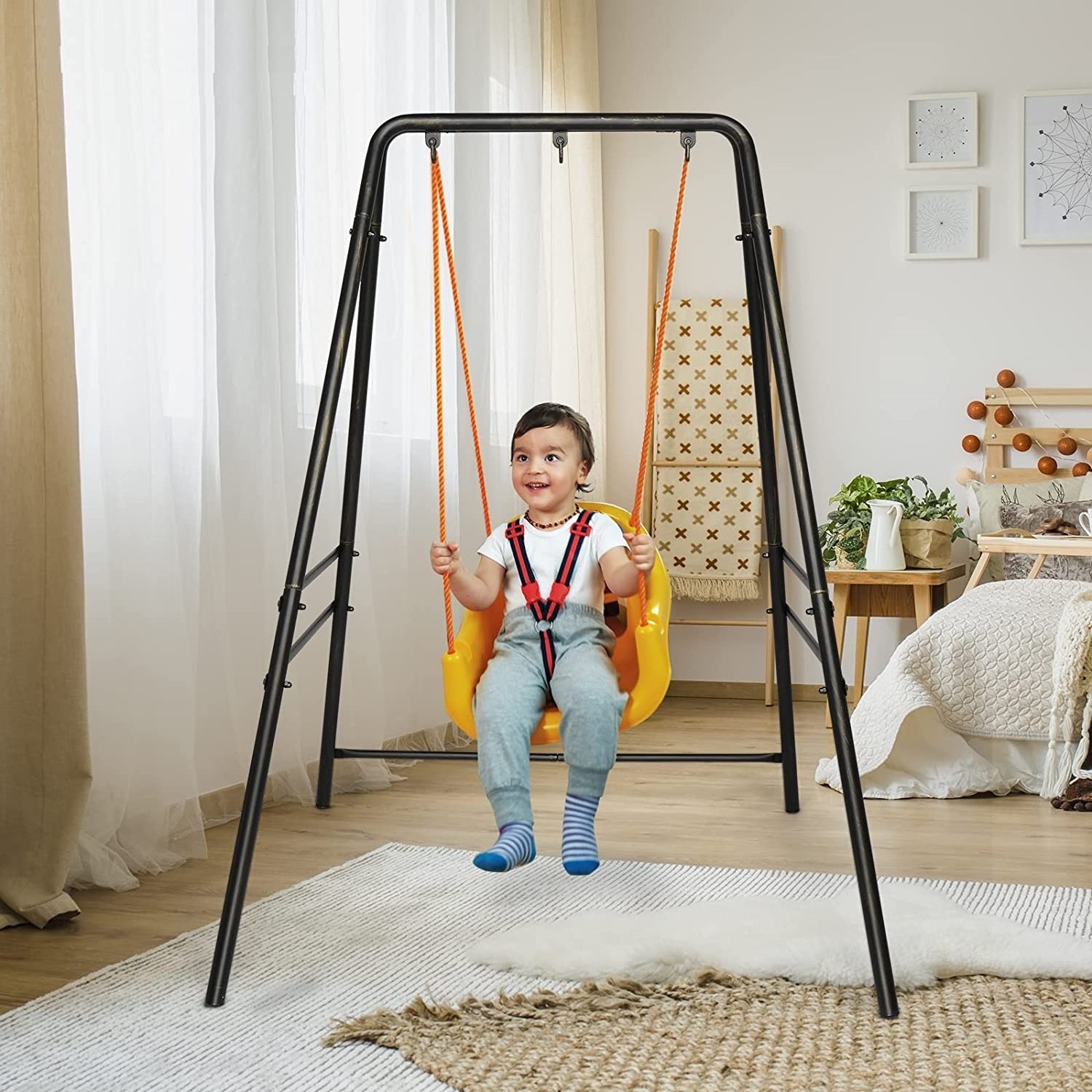 Best Quality Swing Stand Heavy Duty Hanging Chair Stand A Frame Metal Swing Sets for Backyard Hammock Stand