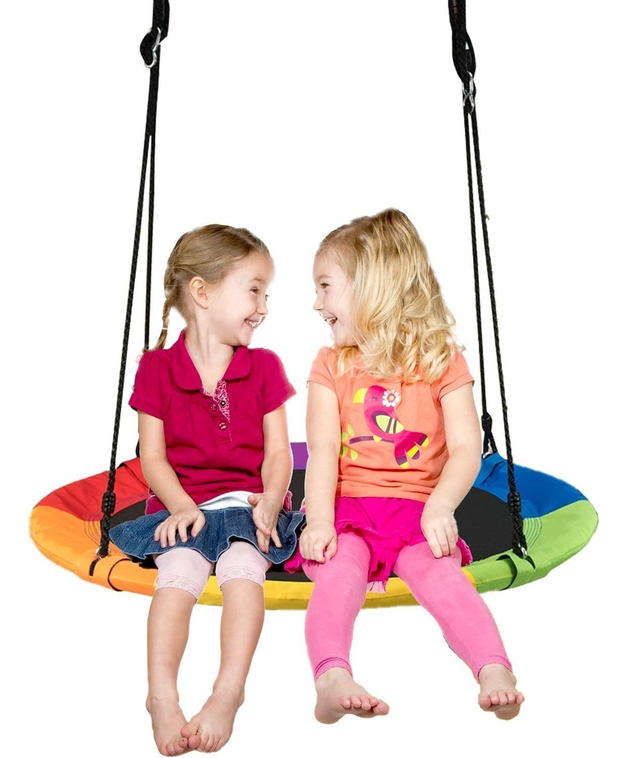 Best deal 2023 40 inches Tree Saucer Swing for Children and Adults with Hanging Straps