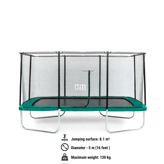 Rectangle Trampoline 10 x 17 Feet with Safety Net Enclosure Adult Fitness Trampoline for Outdoor