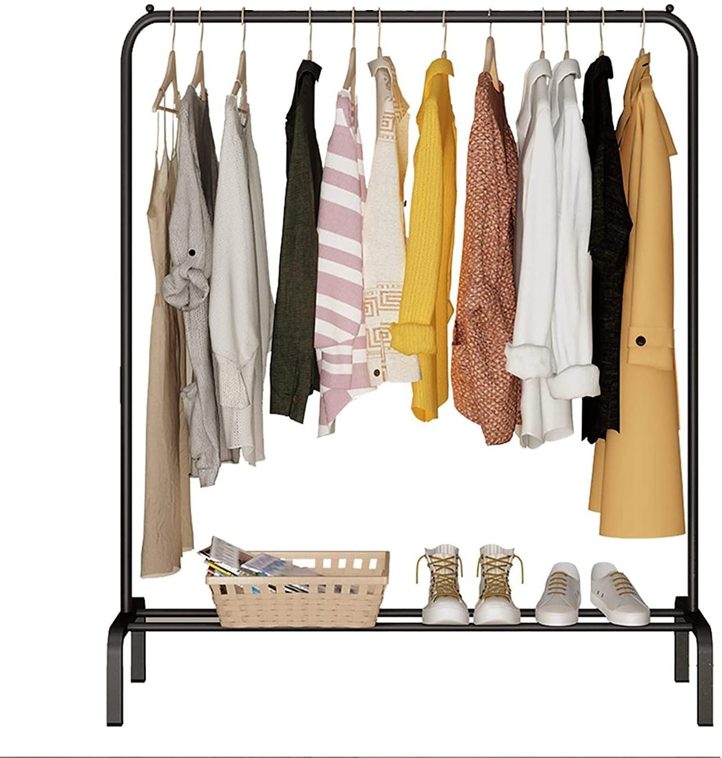 Multipurpose Clothes Rack with Bottom Shelf, Closet Organizer Coat Hanger/Freestanding Clothes Stand  Garment stand