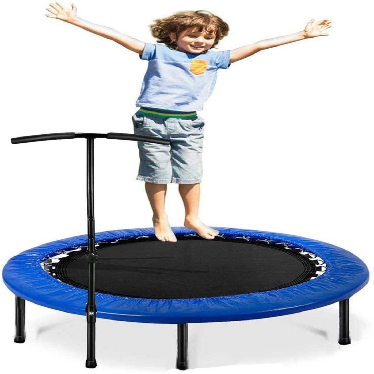 Premium Fitness Trampoline for Adults and Kids Rebounder Trampoline with Padding & Springs Elastic Safe for Indoor  & Outdoor