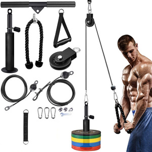 Cable Pulley System for Exercise, Upgraded DIY Fitness Pulley Cable Machine Attachments for Triceps LAT Pulldown, Biceps Curl,