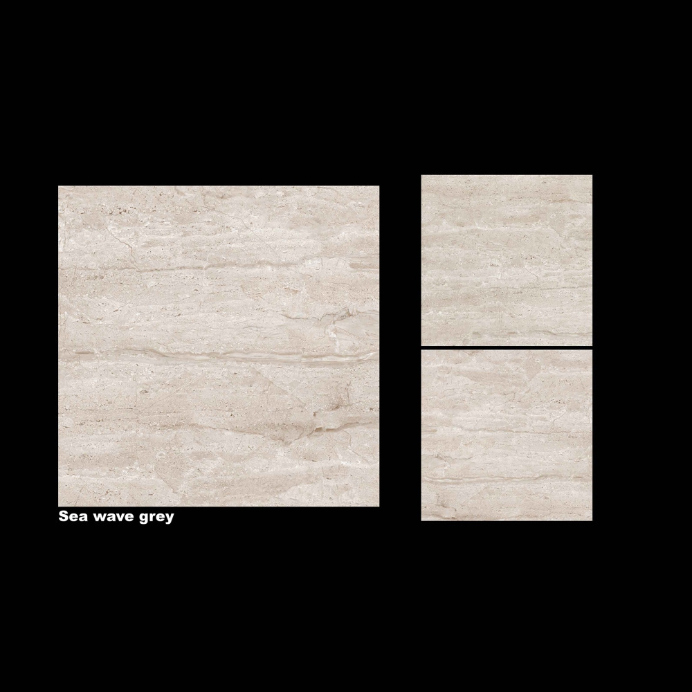 Latest Design 800x800X8mm Modern Luxury White grey  Veins Marble Glazed Floor Tiles Porcelain tiles model no Sea Wave Crema