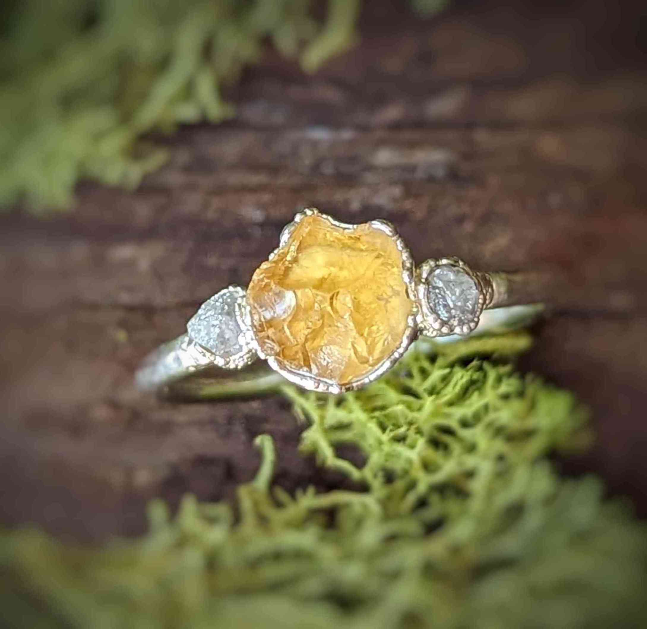 Natural Raw Peridot Ring Solid Sterling Silver 925 Raw Gemstone Ring August Birthstone Jewelry Raw Rough Peridot Gifts For Her