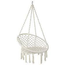 Designs Luxury Chair Hanging Rope Swing, Cotton Rope Hanging Hammock Chair for Adults, Indoor and Outdoor Use Decor Boho Style