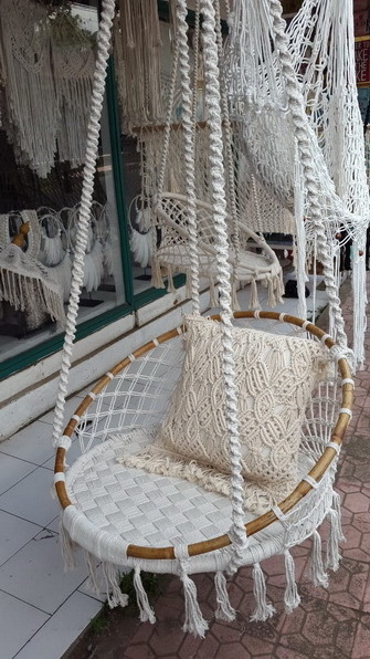 Designs Luxury Chair Hanging Rope Swing, Cotton Rope Hanging Hammock Chair for Adults, Indoor and Outdoor Use Decor Boho Style