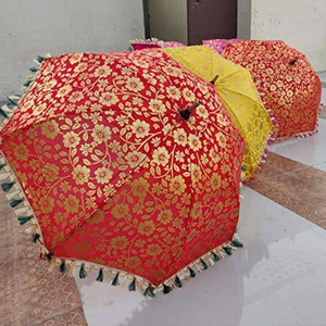 Traditional Velvet Embroidered Umbrellas for Barat Decoration Wedding decorative Outdoor Wedding Party Entry Decor