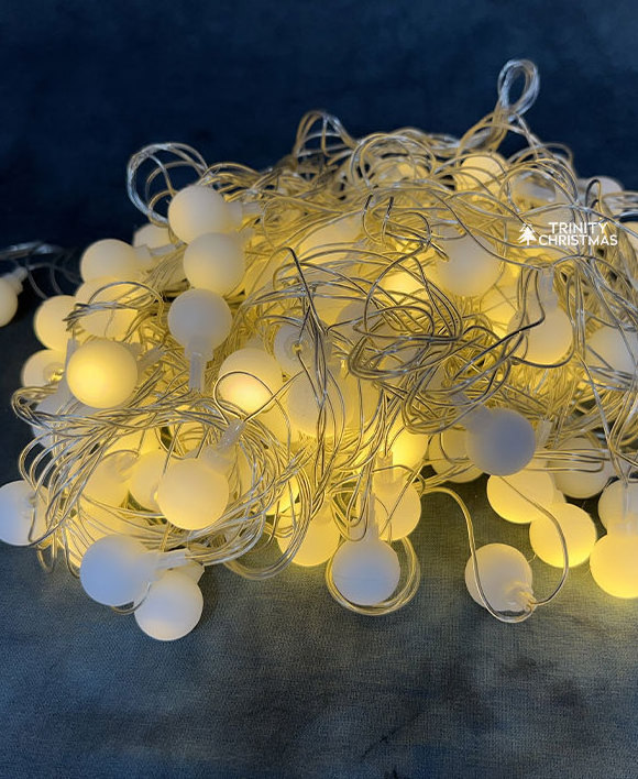 LED Christmas Fairy String Lights Festival Decorative Warm White Wishing Ball LED Curtain String Lights For Outdoor Decorations