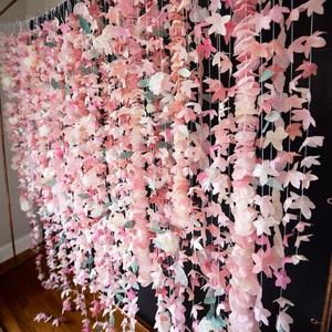 pack of 5 strings 5 feet Paper Floral Garland: Pink and Blush Flower Garland Marigold String Garland for Decoration On Best