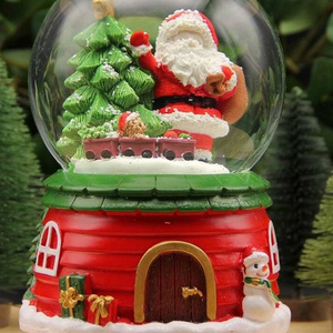 Premium Quality Lantern Led Lighted Snowing Revolving Santa Claus Musical Snow Globe Christmas Lantern at Wholesale Prices OEM