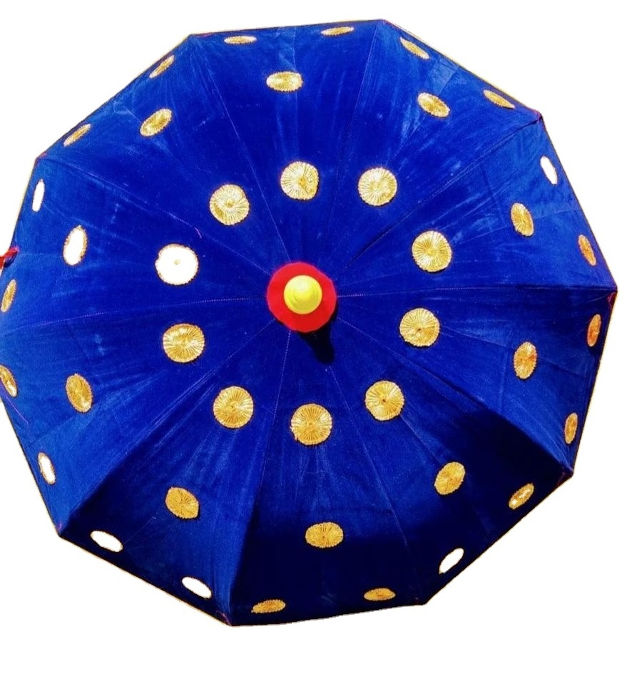 Big Size Decorative Velvet Umbrella for Barat and Bridal entries in Indian Weddings Designer Umbrellas Traditional Decoration