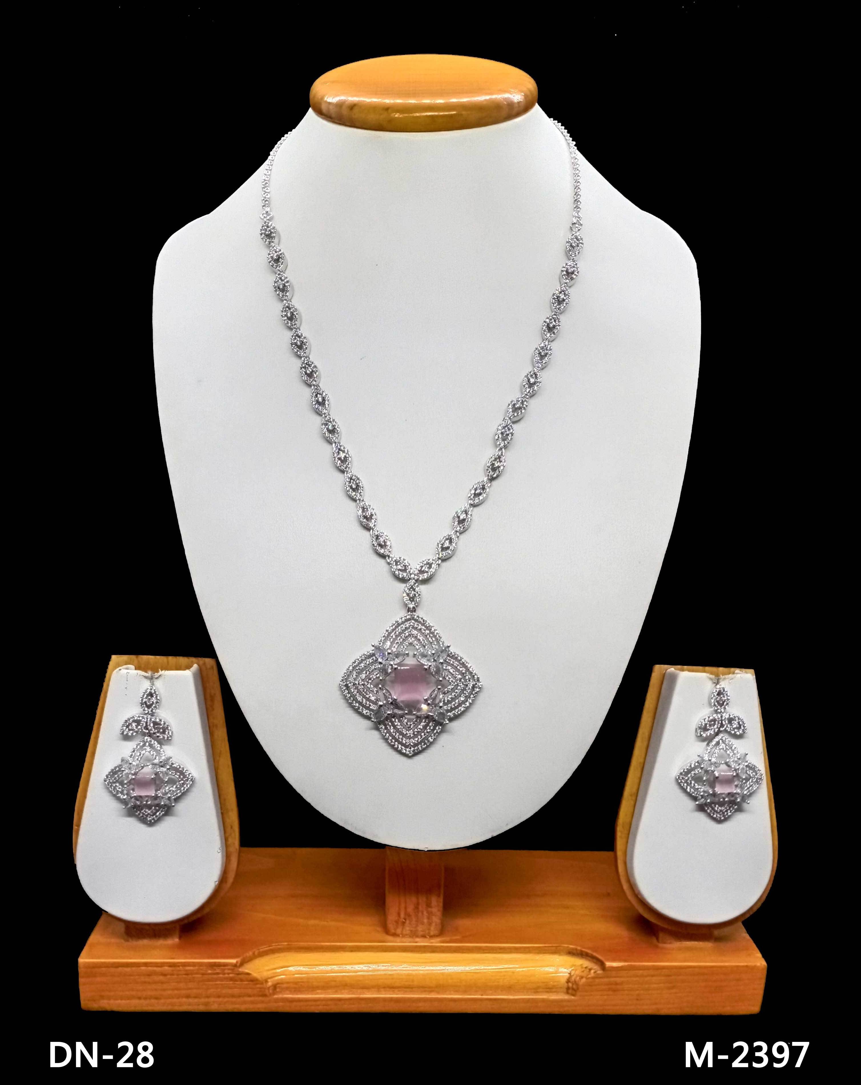 Luxury Cubic Zirconia Arabic Wedding Bridal Jewelry Set American Bridal Diamond Jewelry Set Double Layers Necklace Settings