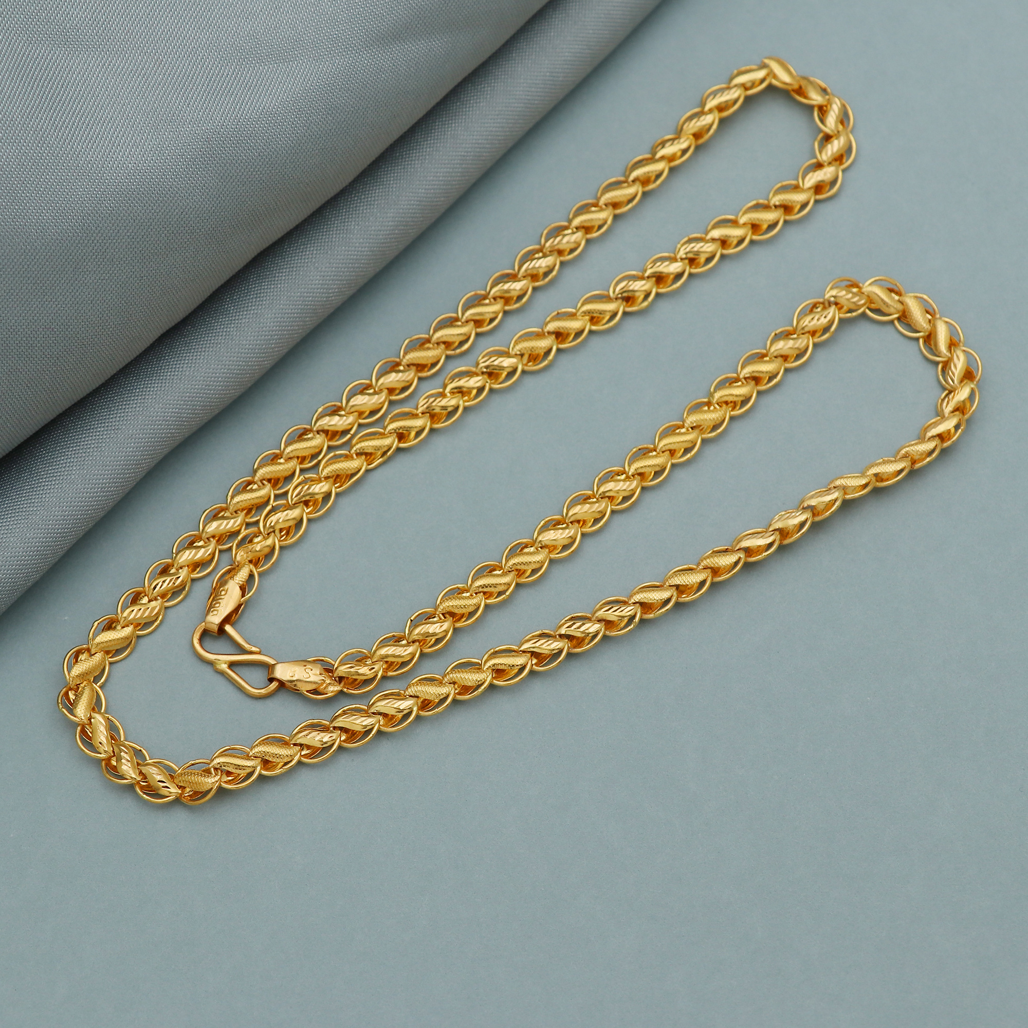 Buy 22k Yellow Gold Chain Necklace Real Gold 22kt Pure Handmade Gold Chain For Men and Women Usable By Indian Exporters, K3284