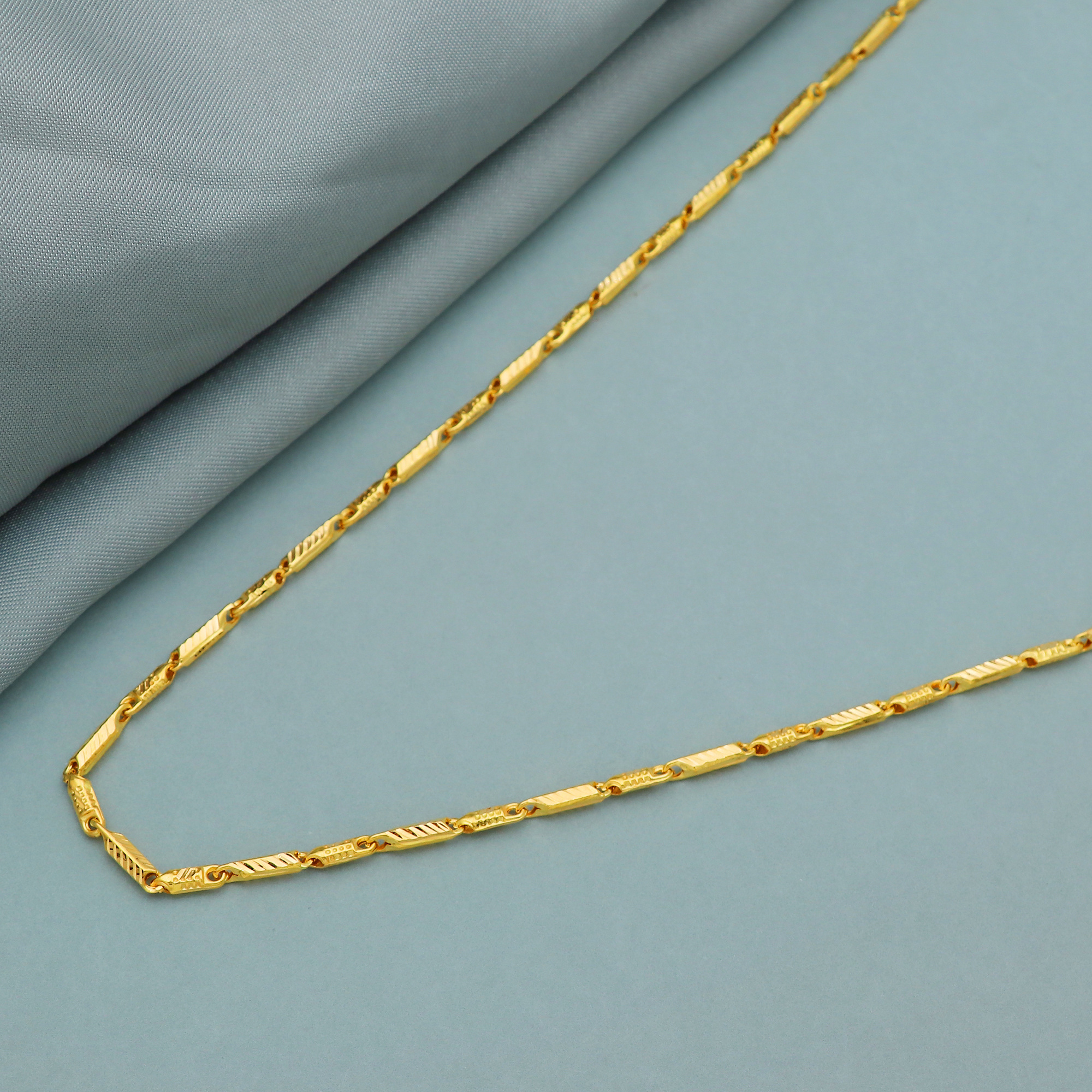 Buy 22k Yellow Gold Chain Necklace Real Gold 22kt Pure Handmade Gold Chain For Men and Women Usable By Indian Exporters, K3283