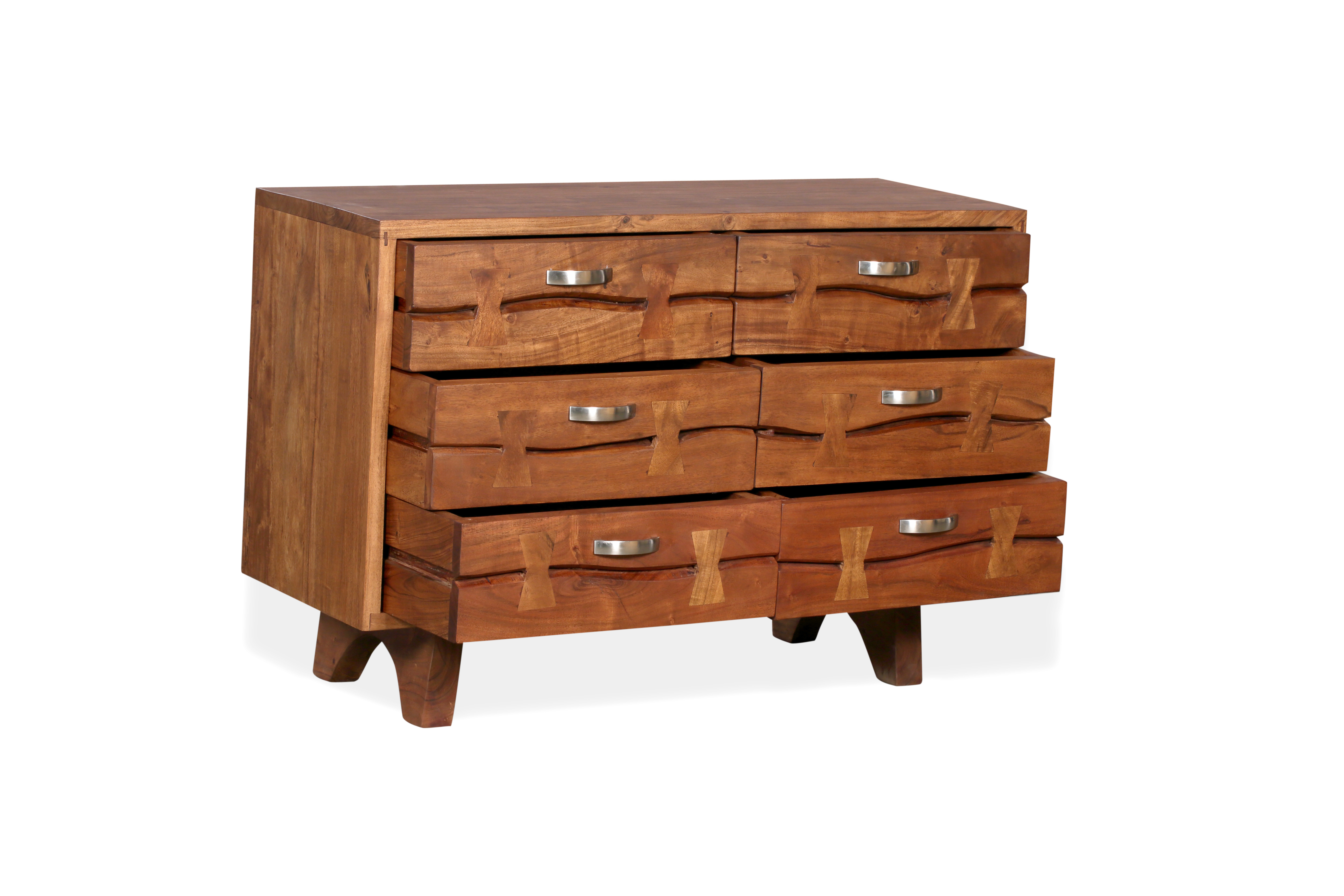 Beautifully Designed Top Quality Sheesham Wood Chest of Drawers with 7 Drawers Storage Cabinet for Living Room Furniture